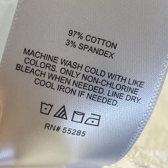 Express Shirt Womens Medium Boyfriend Portofino Button Up Leaf Print White - Picture 9 of 10